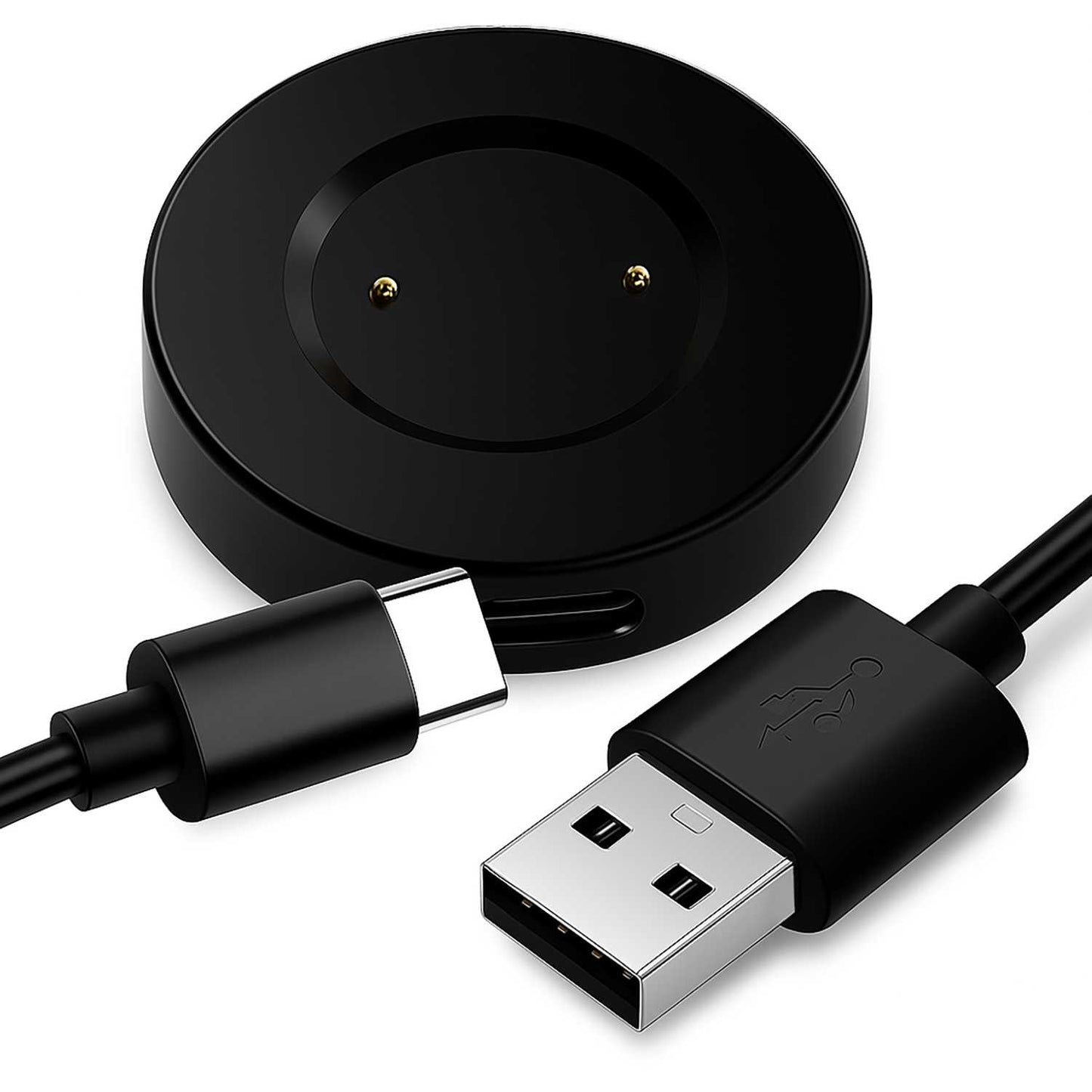 Cable 80 cm USB+Base de Carga 2 Pines Negro Compatible con Huawei Watch GT/2/2E, Compatible con Honor Watch Magic/2/Dream Cargador