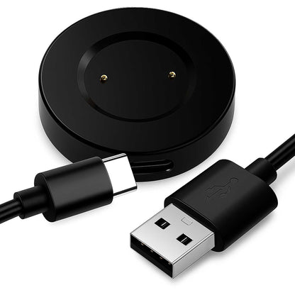 Cable 80 cm USB+Base de Carga 2 Pines Negro Compatible con Huawei Watch GT/2/2E, Compatible con Honor Watch Magic/2/Dream Cargador