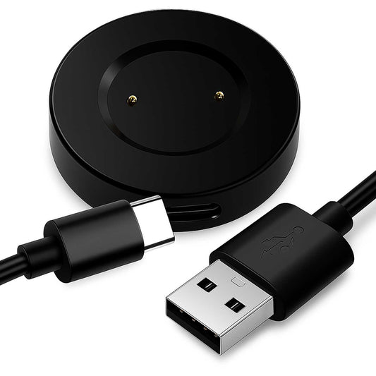 Cable 80 cm USB+Base de Carga 2 Pines Negro Compatible con Huawei Watch GT/2/2E, Compatible con Honor Watch Magic/2/Dream Cargador