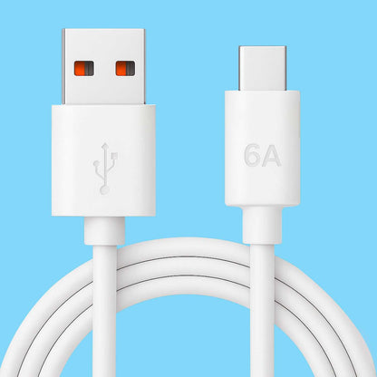 OcioDual Cable USB C Carga Rapida, Cable USB Tipo C Carga Rapida, USBC, 0,3mm 5A 100BA, Blanco, Alimentación y Datos, Accesorio