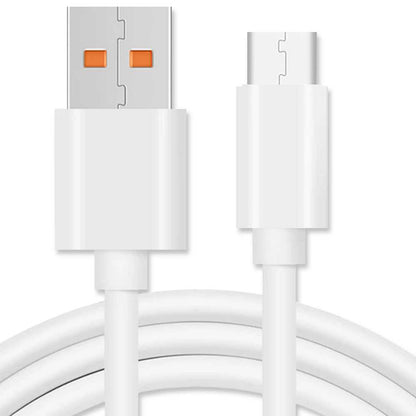 Cable USB Tipo C 0,5m 6A 100BA Blanco de Carga Datos Cargador Rápido Quick Charge para Teléfonos Smartphones Tablets