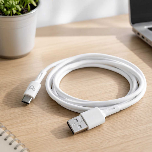 Cable USB Tipo C 1m 6A 148BA Blanco de Carga Datos Cargador Rápido Quick Charge para Teléfonos Smartphones Tablets