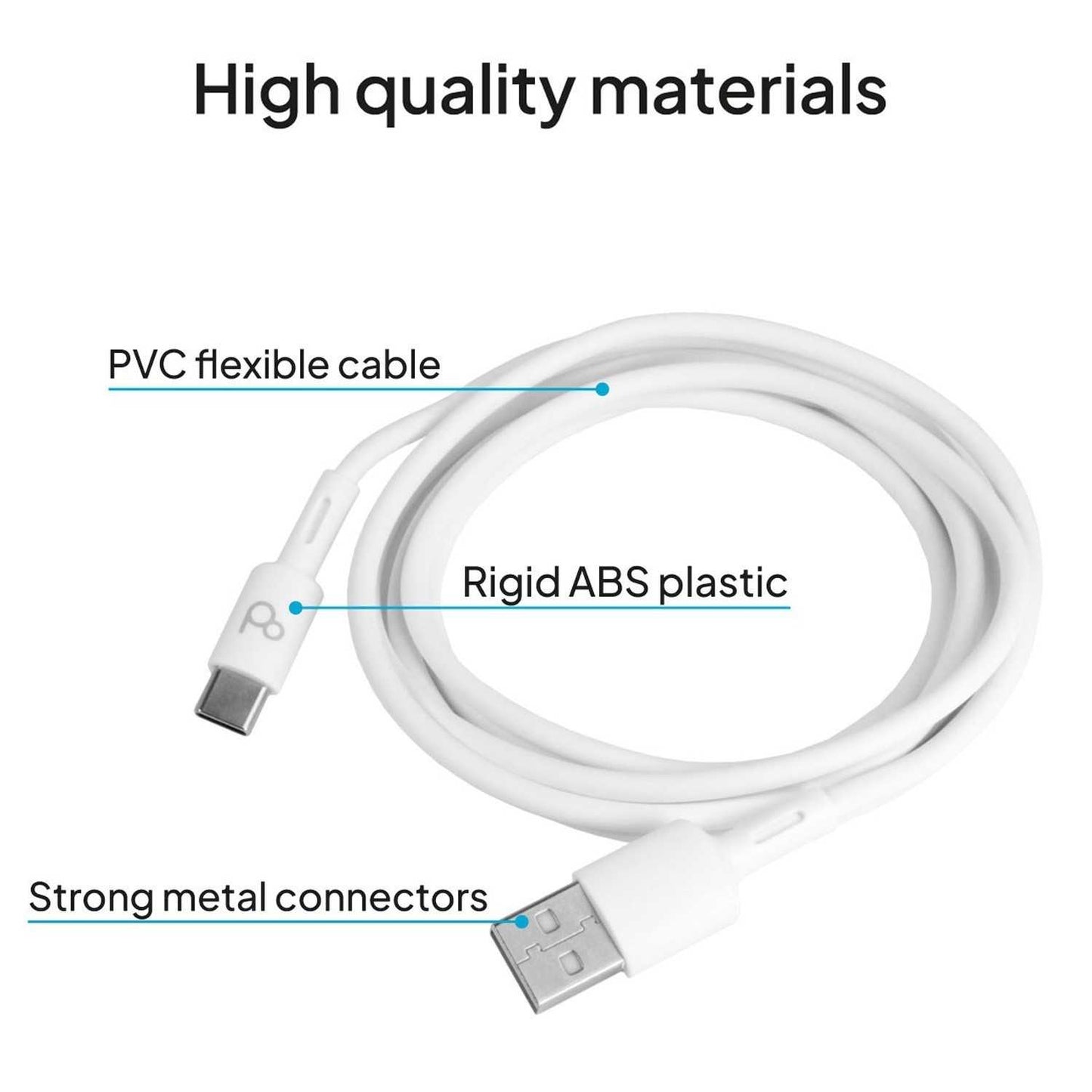 Cable USB Tipo C 1,5m 6A 148BA Blanco de Carga Datos Cargador Rápido Quick Charge para Teléfonos Smartphones Tablets