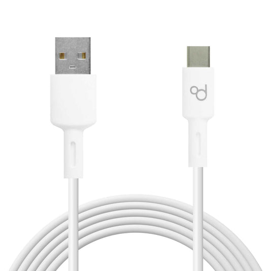 Cable USB Tipo C 2m 6A 148BA Blanco de Carga Datos Cargador Rápido Quick Charge para Teléfonos Smartphones Tablets