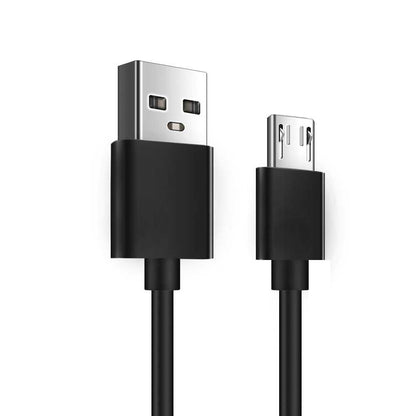 Cable de Carga Conector Micro USB B a USB Tipo A 2.0 Doble Macho Corto 18cm Negro para Telefonos Moviles Smartphones Tablets Cargador Latiguillo