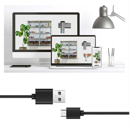 Cable de Carga Conector Micro USB B a USB Tipo A 2.0 Doble Macho Corto 18cm Negro para Telefonos Moviles Smartphones Tablets Cargador Latiguillo