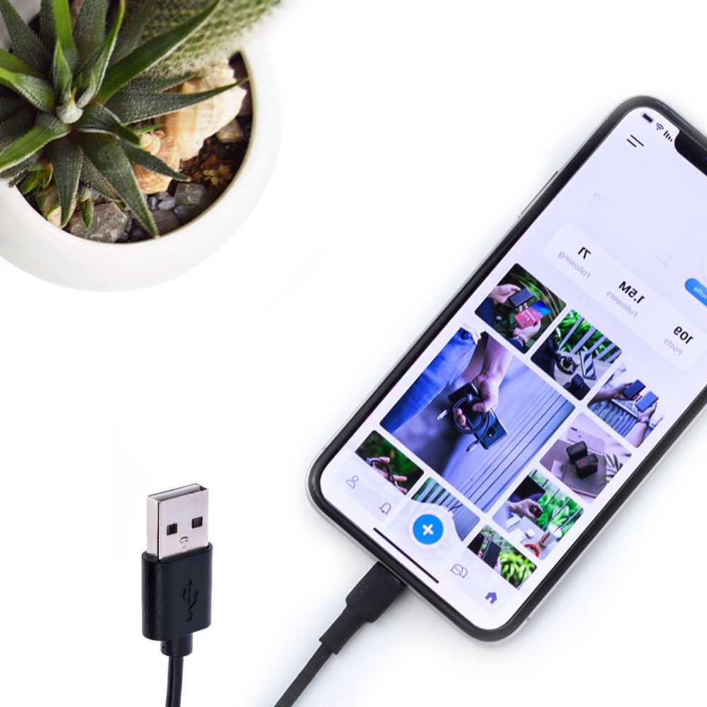 Cable de Carga Conector Micro USB B a USB Tipo A 2.0 Doble Macho Corto 18cm Negro para Telefonos Moviles Smartphones Tablets Cargador Latiguillo