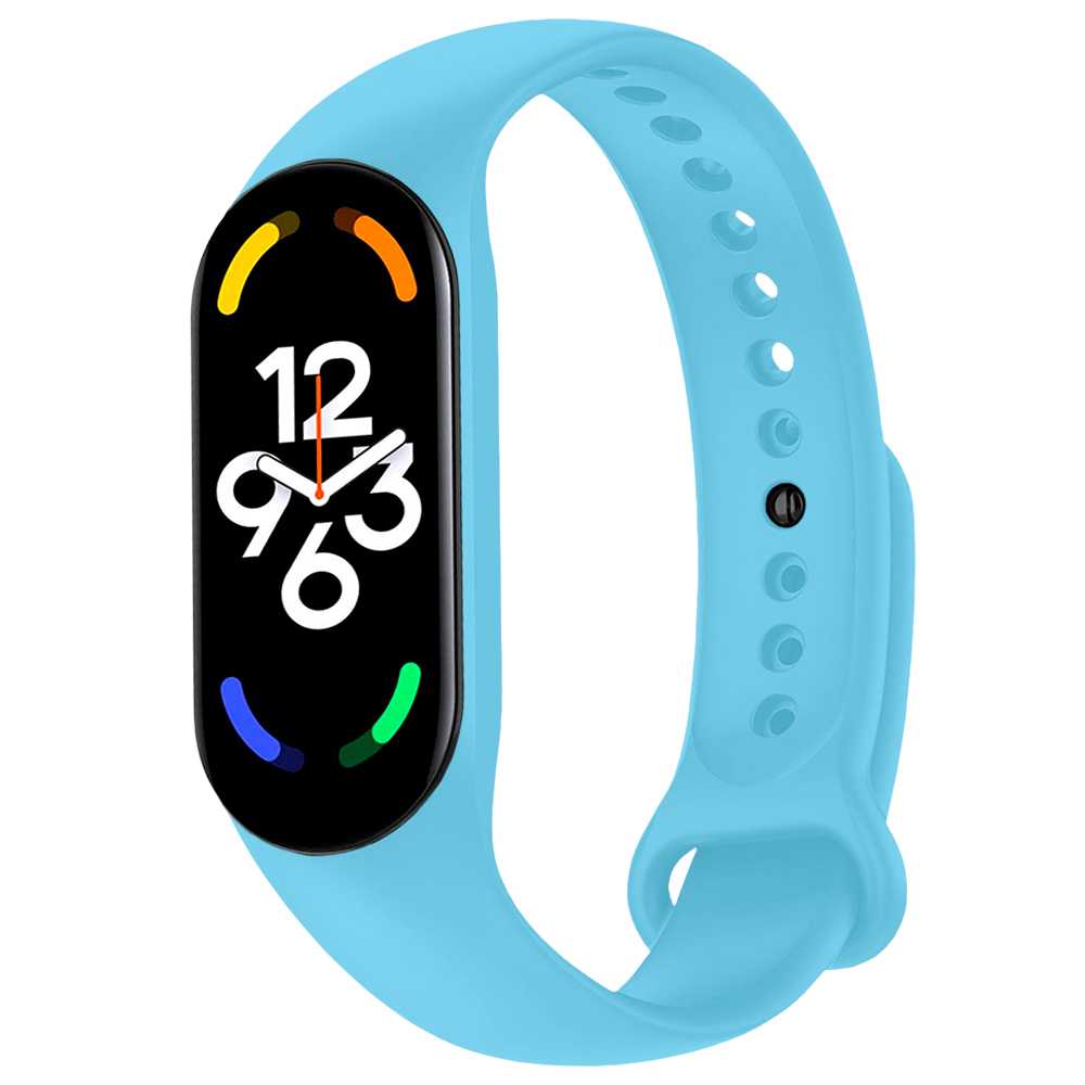 Pulsera de Recambio Silicona Suave Flexible Compatible con Xiao Mi Band 7 6 5 Amazfit Band 5 Azul Correa Repuesto Transpirable Goma