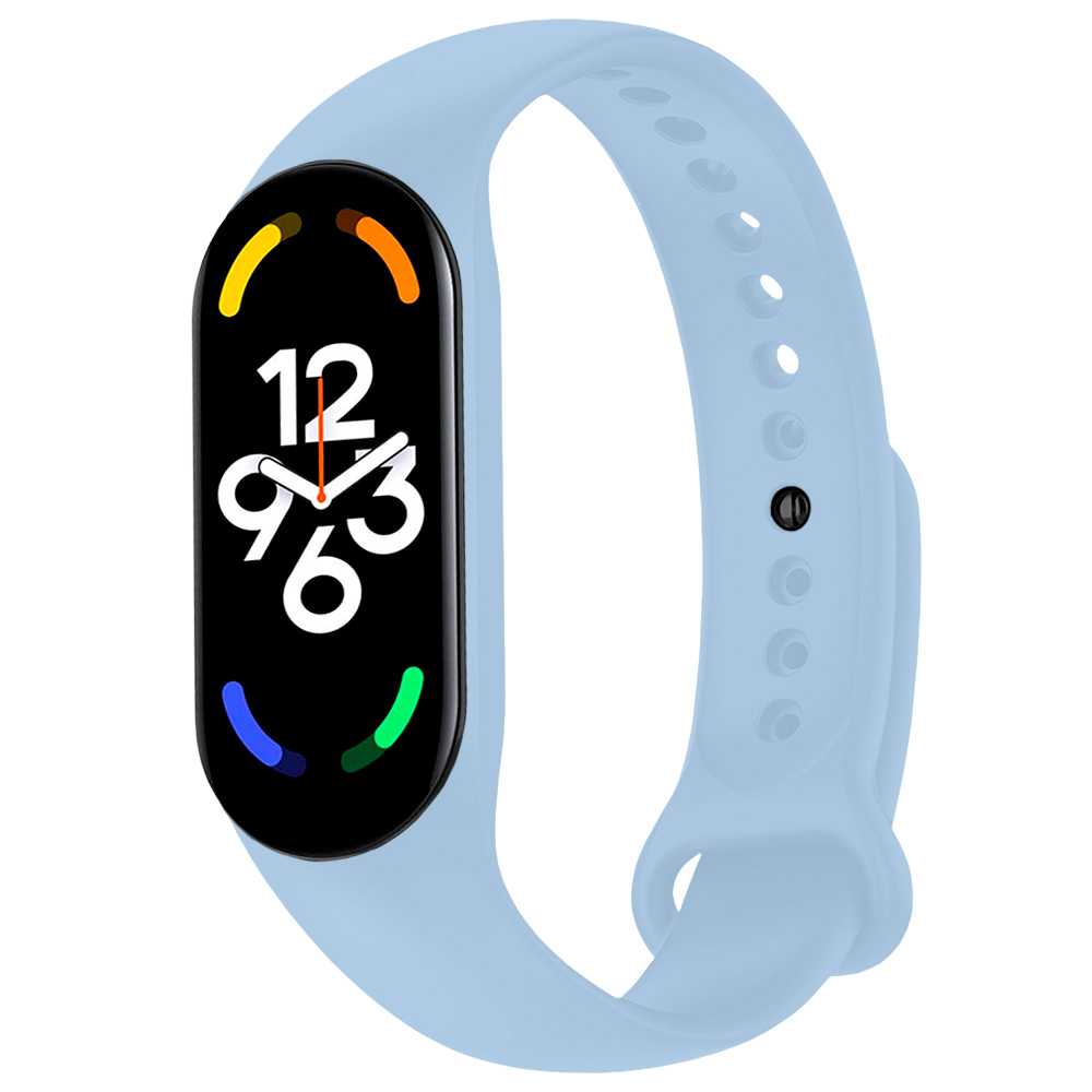 Pulsera de Recambio Silicona Suave Flexible Compatible con Xiao Mi Band 7 6 5 Amazfit Band 5 Azul Claro Correa Repuesto Flex Goma