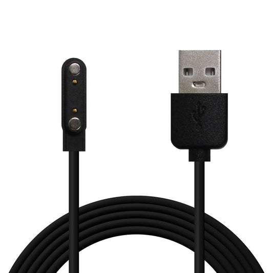 Cable Carga Magnética Negro 2 Pines con Espaciado Separación de 7,62mm para Smartwatch Cargador Magnético USB Dos Imanes Recambio Repuesto Reemplazo Reloj Inteligente