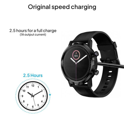 Cable Carga Magnética Negro 2 Pines con Espaciado Separación de 7,62mm para Smartwatch Cargador Magnético USB Dos Imanes Recambio Repuesto Reemplazo Reloj Inteligente