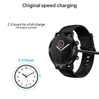 Cable Usb Cargador para Reloj Inteligente Modelo Universal 4 Pines 9 mm Base Magnética-Varios Modelos Smartwatches. Negro