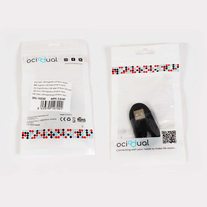 Cable Usb Cargador para Reloj Inteligente Modelo Universal 4 Pines 9 mm Base Magnética-Varios Modelos Smartwatches. Negro