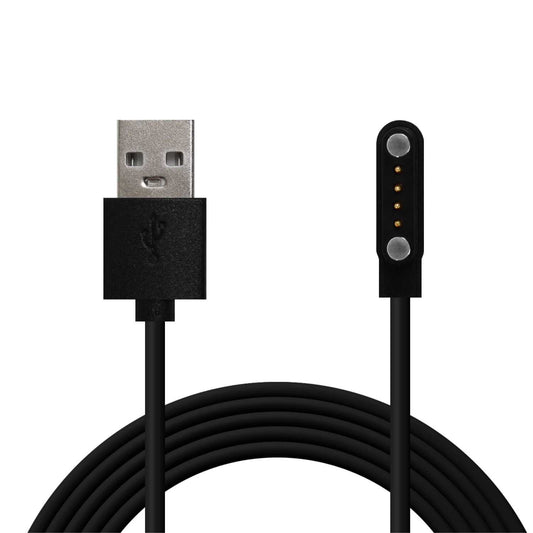 Cable Usb Cargador para Reloj Inteligente Modelo Universal 4 Pines 7,8 mm Base Magnética-Varios modelos smartwatches.Negro