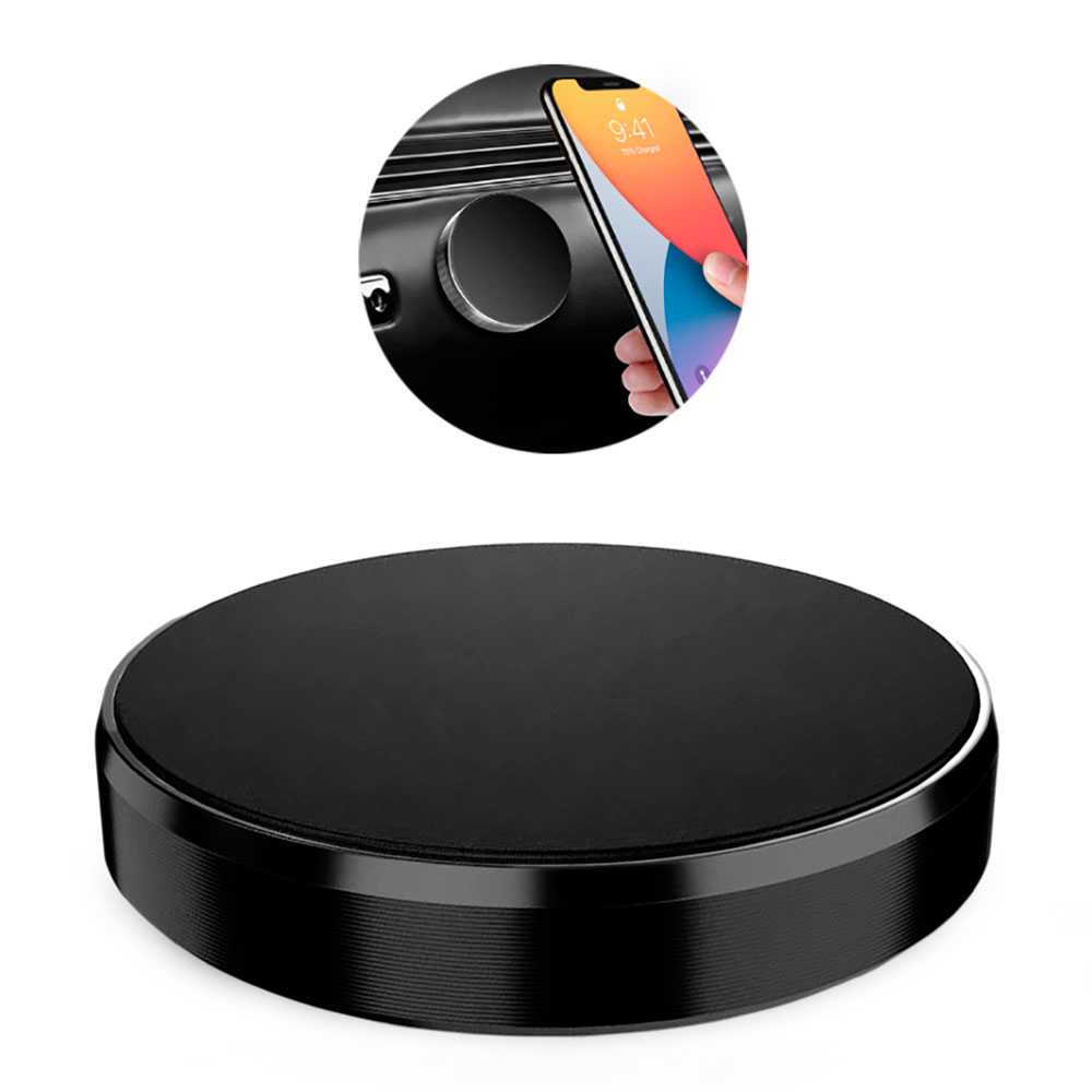 Soporte Magnético para Smartphone base con imán para coche Superficies Planas Ø33 mm Negro