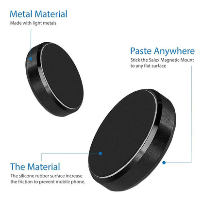 Soporte Magnético para Smartphone base con imán para coche Superficies Planas Ø33 mm Negro