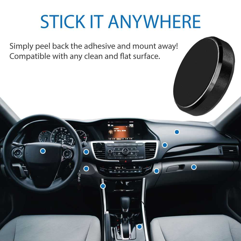 Soporte Magnético para Smartphone base con imán para coche Superficies Planas Ø33 mm Negro