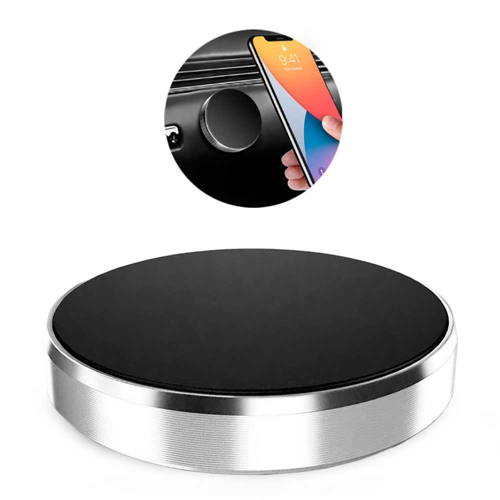 Soporte Magnético para Smartphone base con imán para coche Superficies Planas Ø33 mm Plata