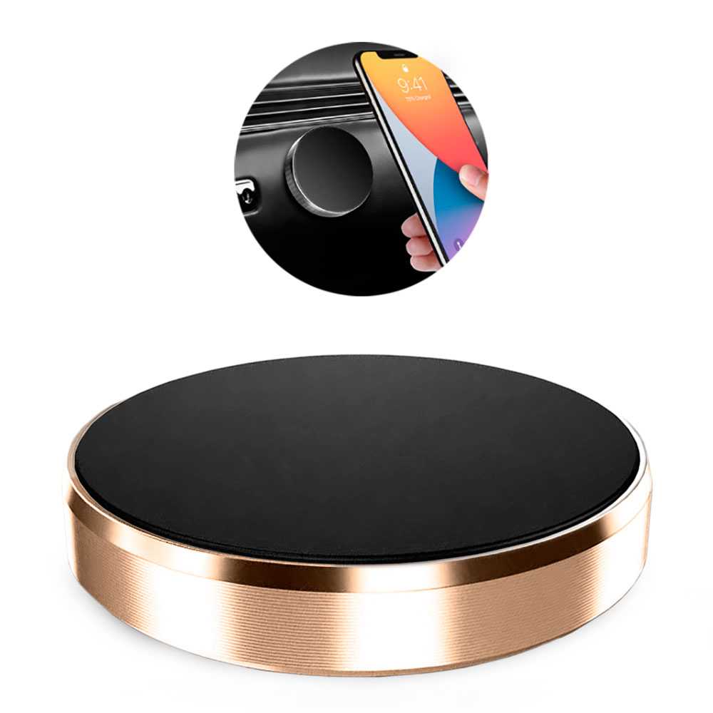 Soporte Magnético para Smartphone base con imán para coche Superficies Planas Ø33 mm Oro