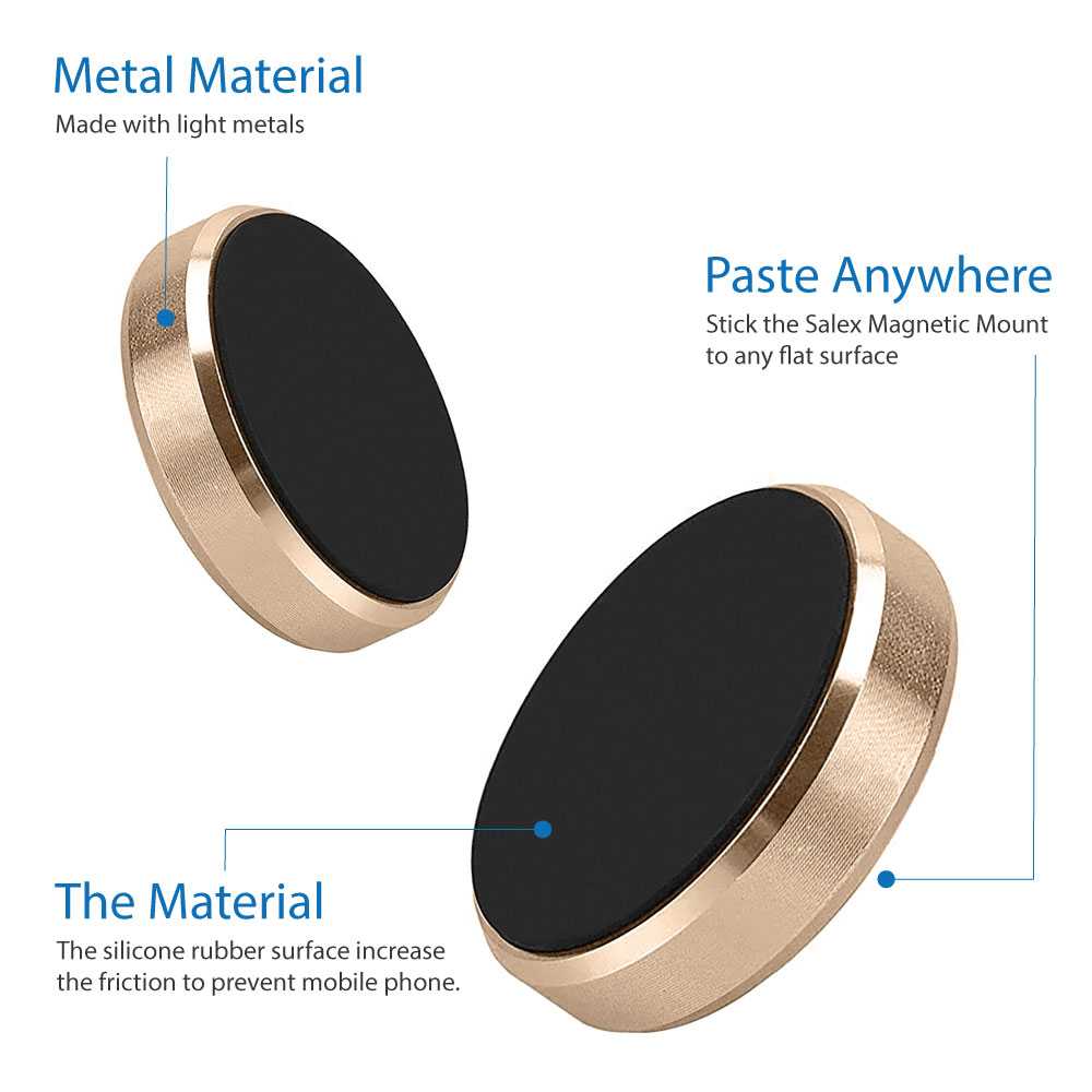 Soporte Magnético para Smartphone base con imán para coche Superficies Planas Ø33 mm Oro