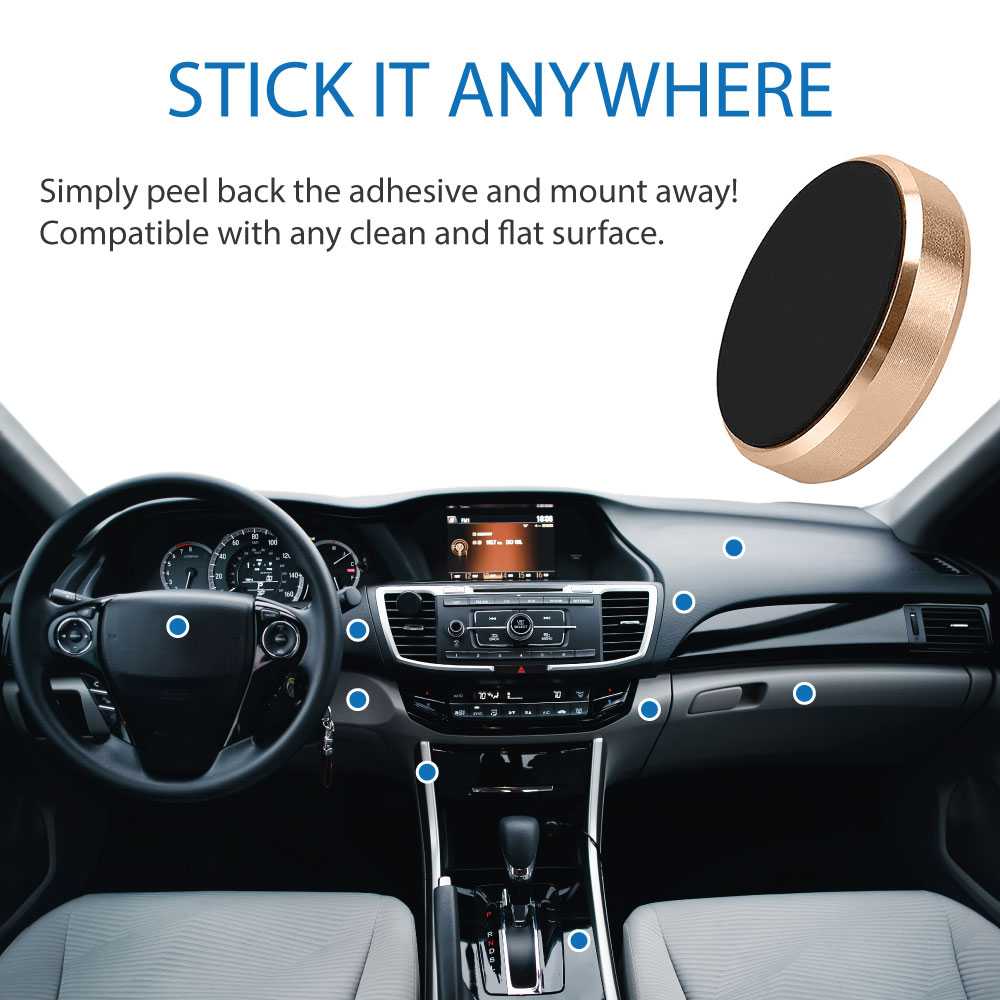 Soporte Magnético para Smartphone base con imán para coche Superficies Planas Ø33 mm Oro
