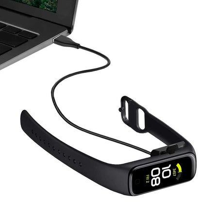 Cable Cargador Puerto USB 20cm Negro Compatible con Reloj Sam Galax Fit 2 SM-R220 de Repuesto Recambio Carga