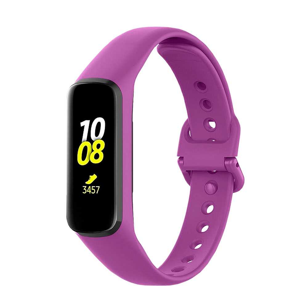 Pulsera Deportiva de Repuesto de Silicona Suave Correas Compatible con S Galaxy Fit 2 Unisex Morado