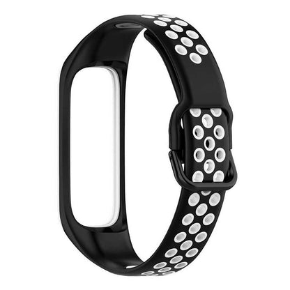 Pulsera Deportiva de Repuesto de Silicona Suave Correas Compatible con S Galaxy Fit 2 Unisex Negro/Blanco