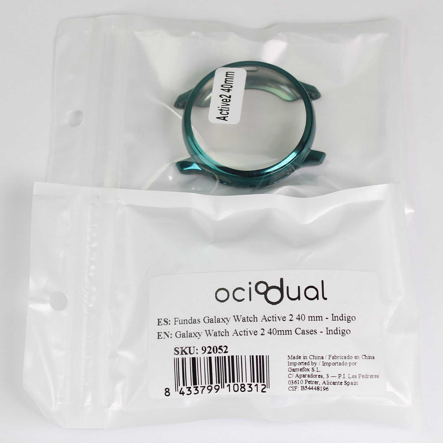 Funda Protectora de TPU Verde Azulado Compatible con Relojes Inteligentes Samsung Galaxy Watch Active 2 (40mm)