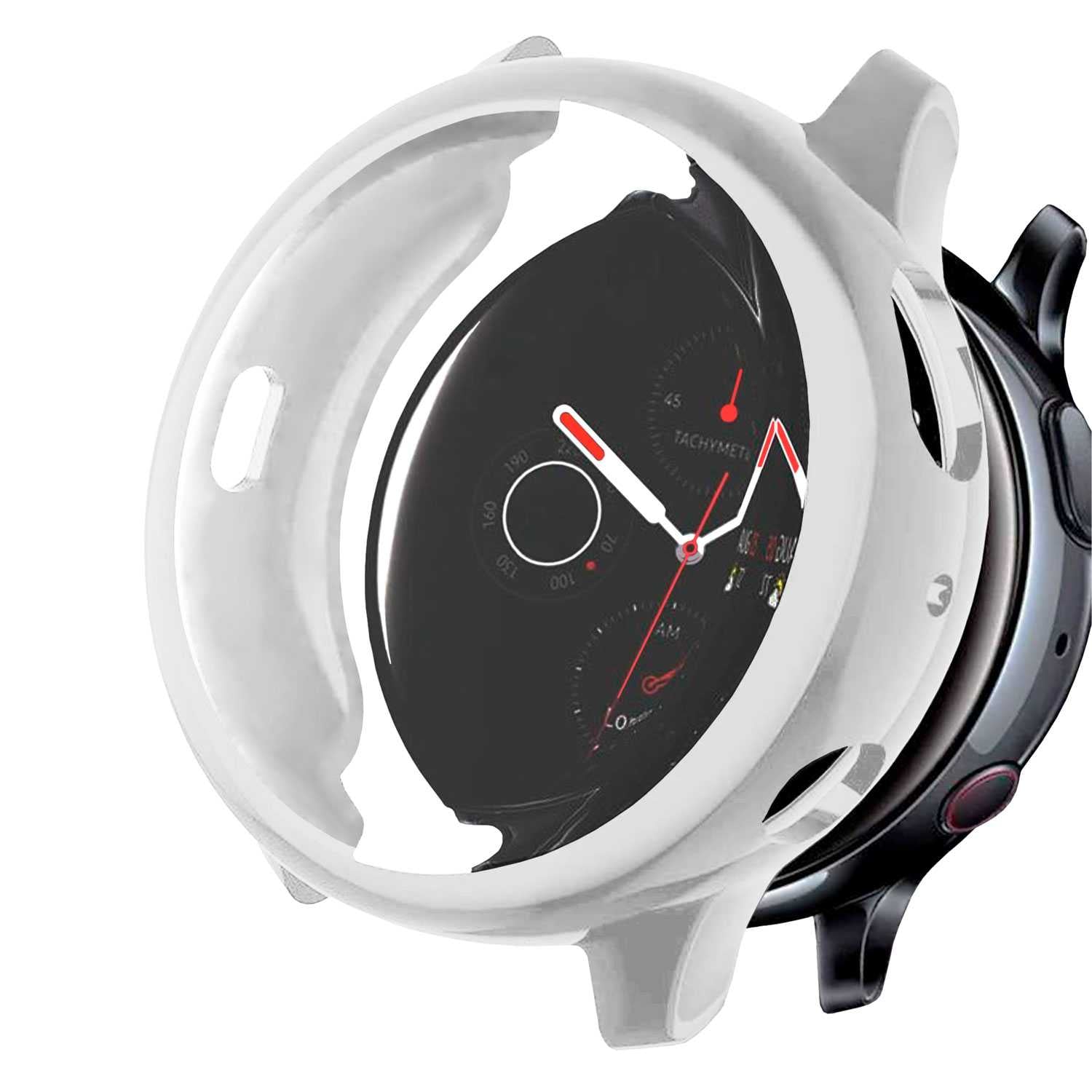 Funda Protectora de TPU Plata Compatible con Relojes Inteligentes Samsung Galaxy Watch Active 2 (40mm)