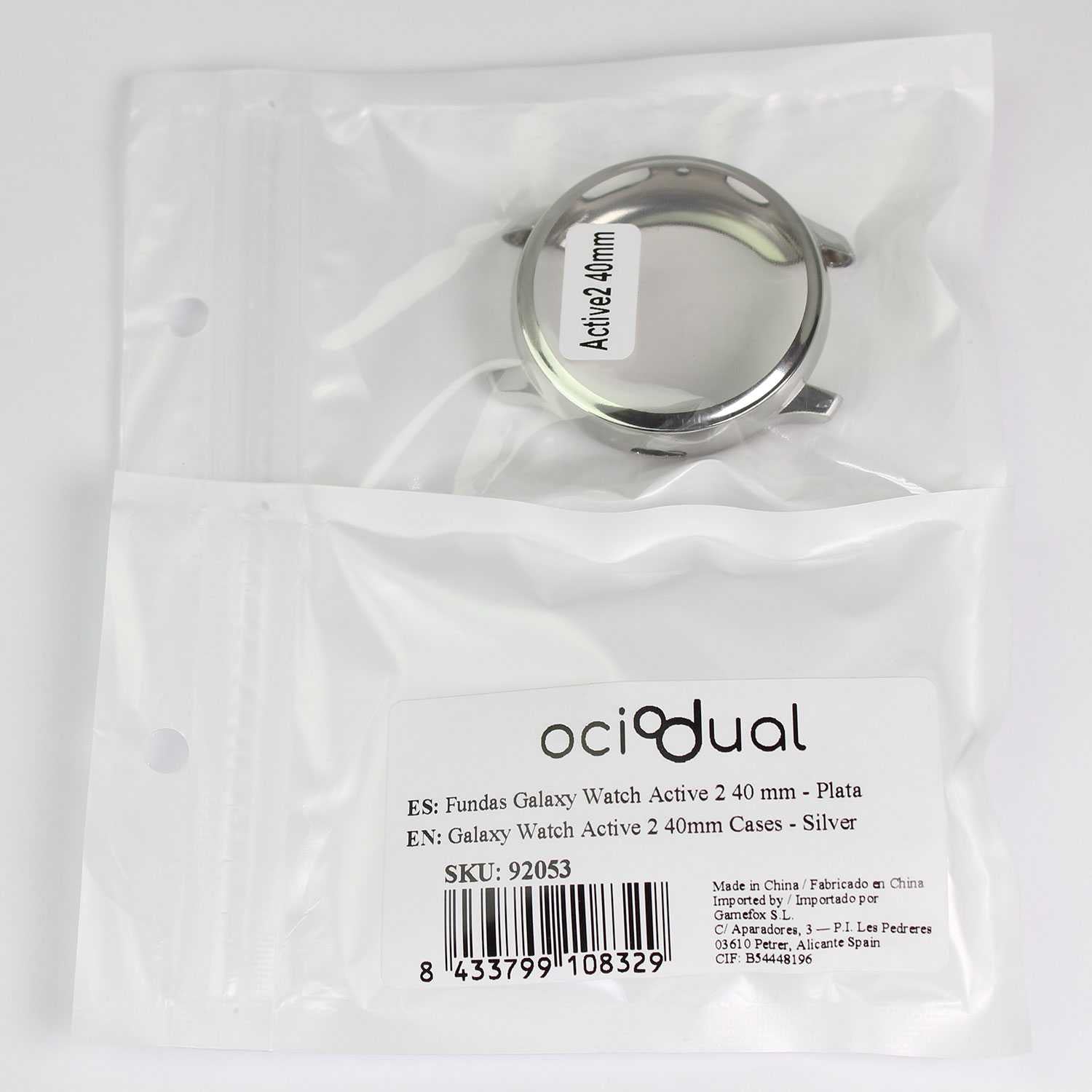 Funda Protectora de TPU Plata Compatible con Relojes Inteligentes Samsung Galaxy Watch Active 2 (40mm)