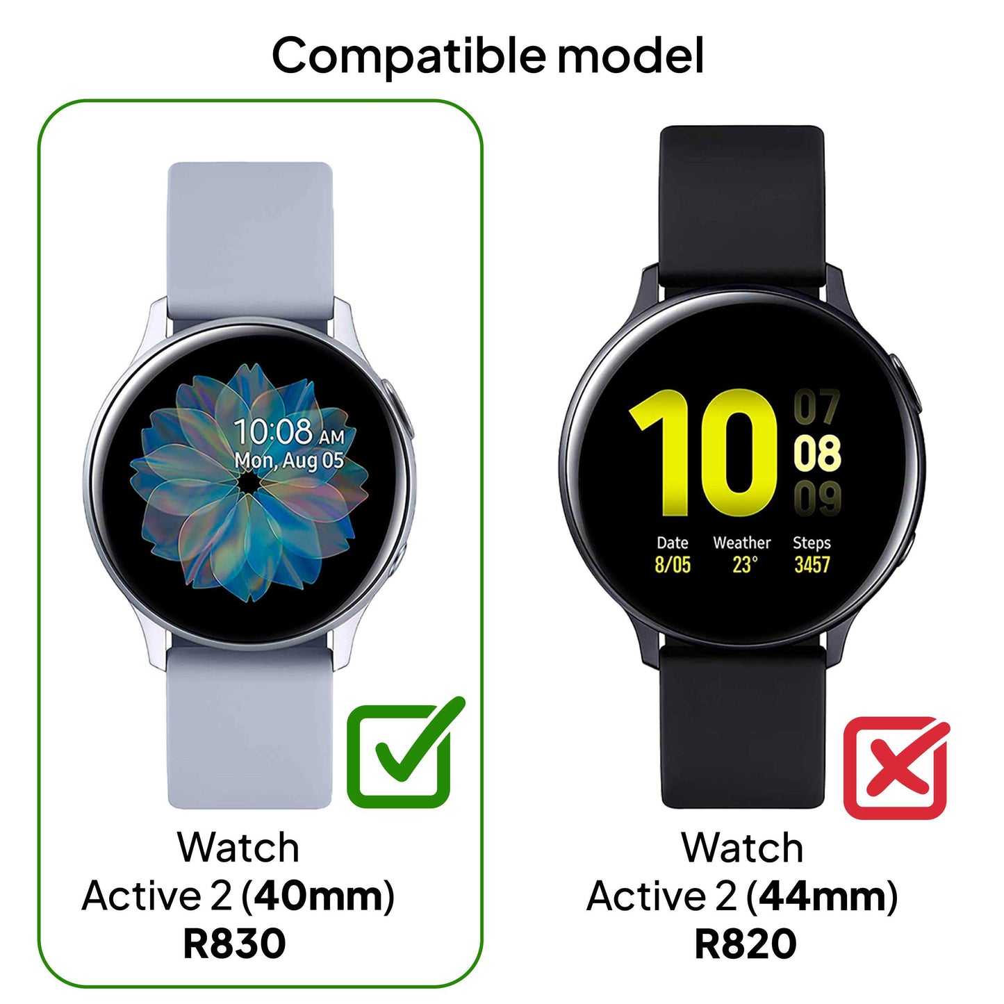 Funda Protectora de TPU Transparente Compatible con Relojes Inteligentes Samsung Galaxy Watch Active 2 (40mm)