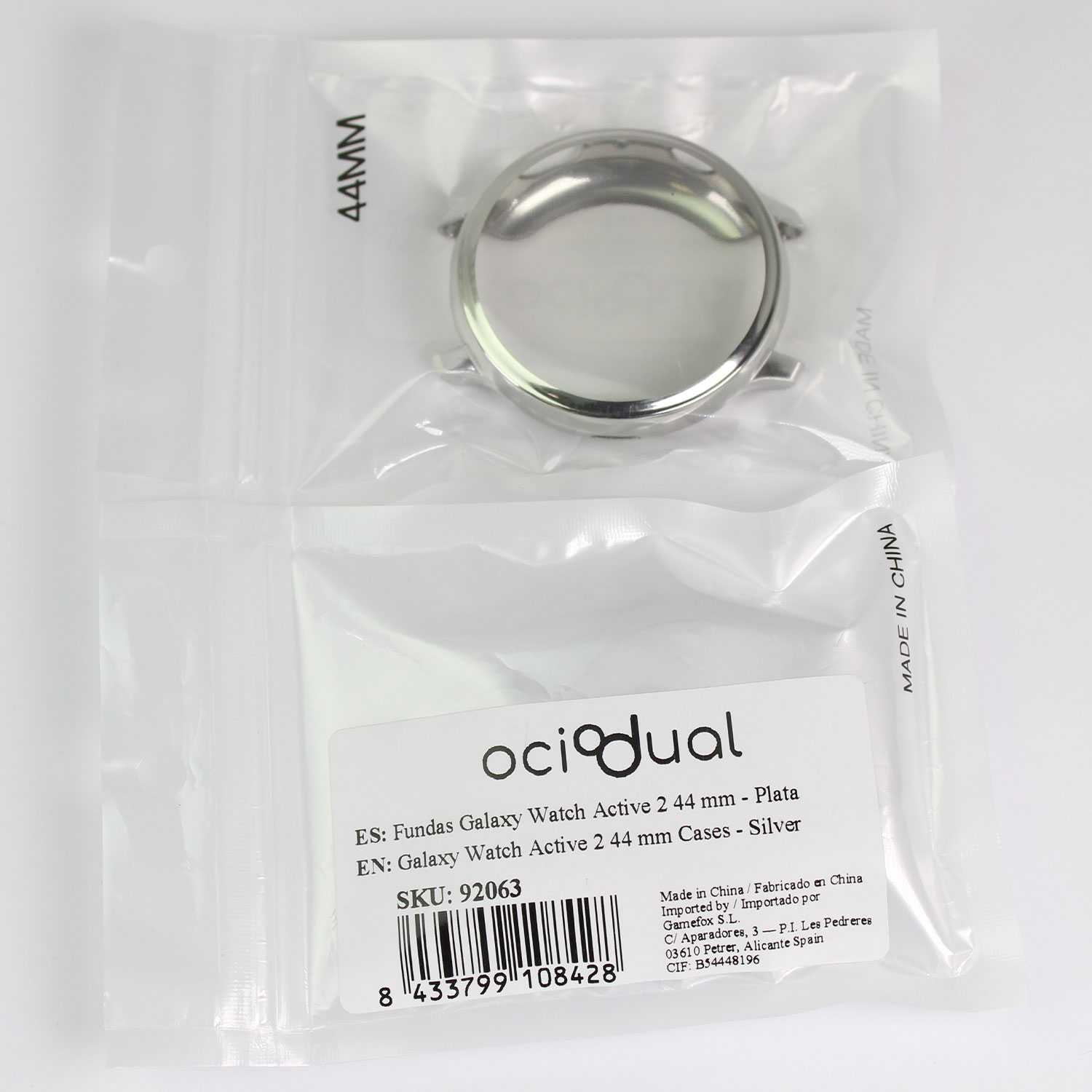 Funda Protectora de TPU Plata Compatible con Relojes Inteligentes Samsung Galaxy Watch Active 2 (44mm)