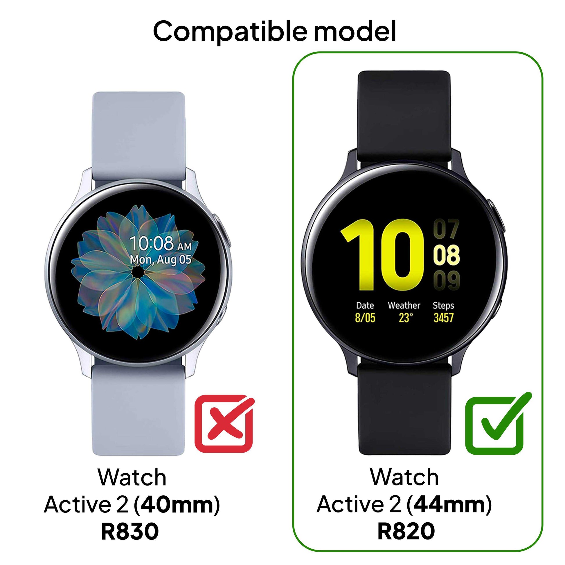 Funda Protectora de TPU Rosa Compatible con Relojes Inteligentes Samsung Galaxy Watch Active 2 (44mm)