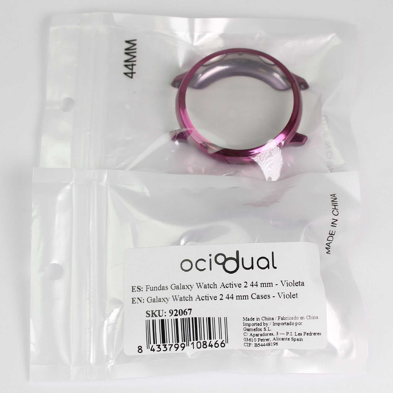 Funda Protectora de TPU Violeta Compatible con Relojes Inteligentes Samsung Galaxy Watch Active 2 (44mm)