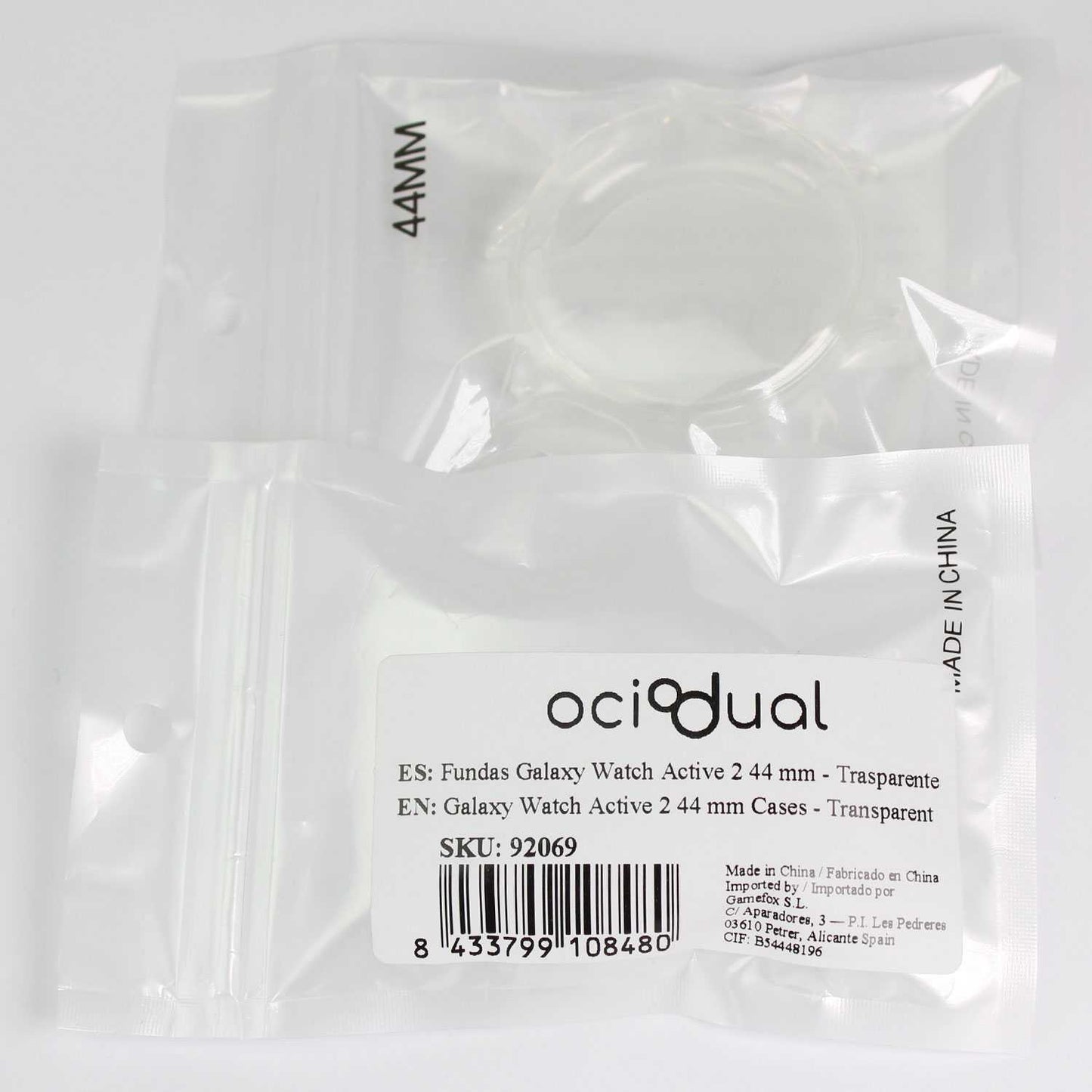 Funda Protectora de TPU Transparente Compatible con Relojes Inteligentes Samsung Galaxy Watch Active 2 (44mm)