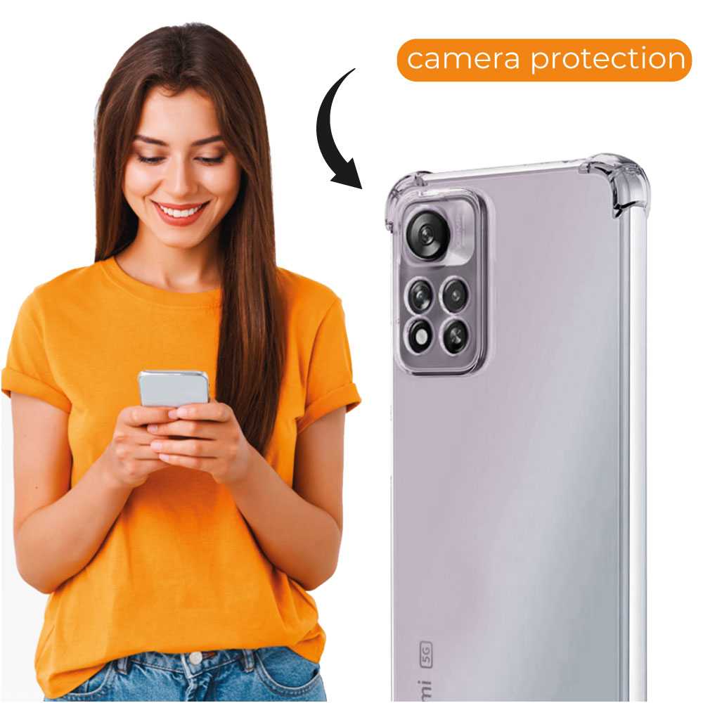 Funda de TPU para Xiaomi Redmi Note 11S 5G, Carcasa Flexible con Esquinas Reforzadas Antigolpes, Protección en Cámaras, Silicona Transparente