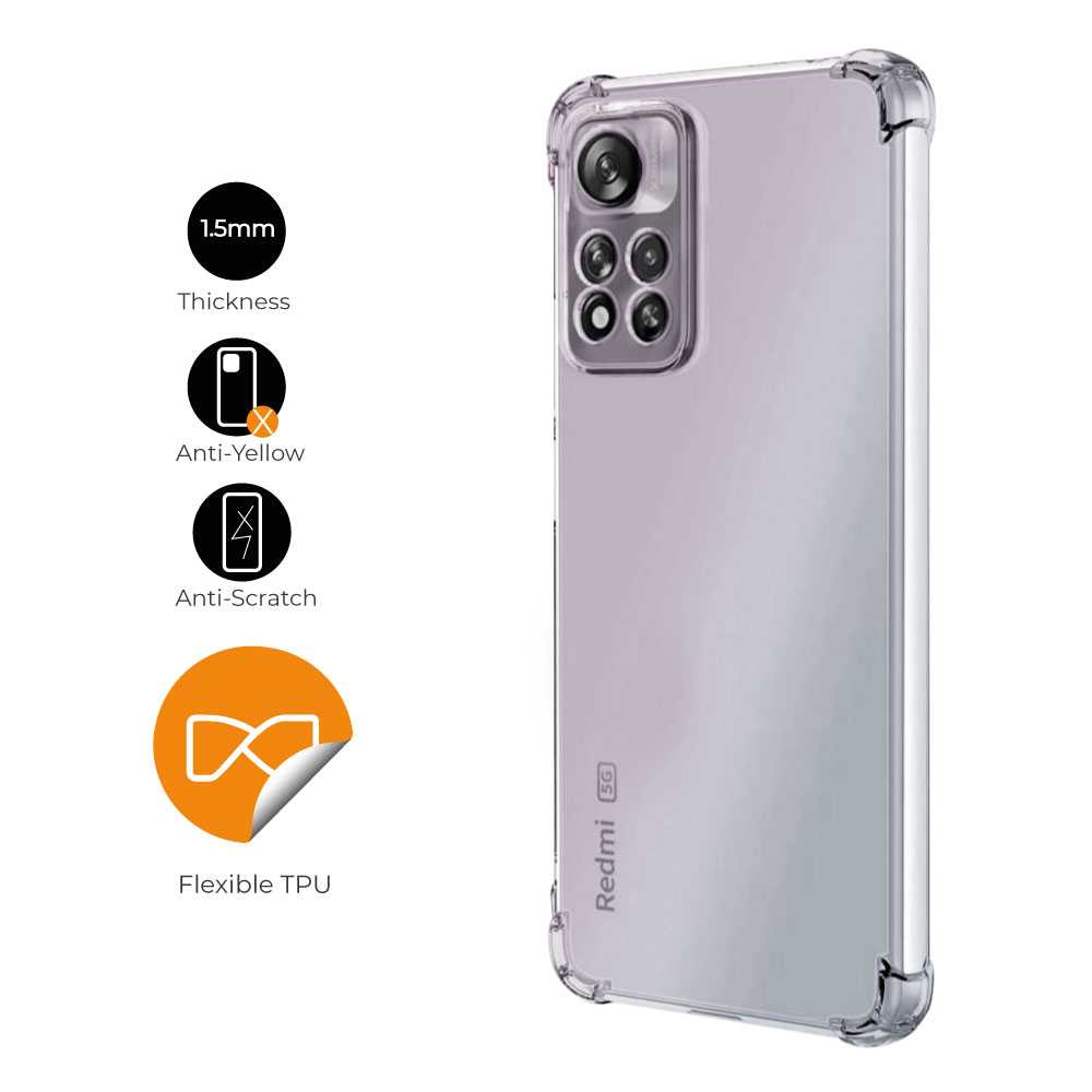 Funda de TPU para Xiaomi Poco M4 Pro 4G, Carcasa Flexible con Esquinas Reforzadas Antigolpes, Protección en Cámaras, Silicona Transparente