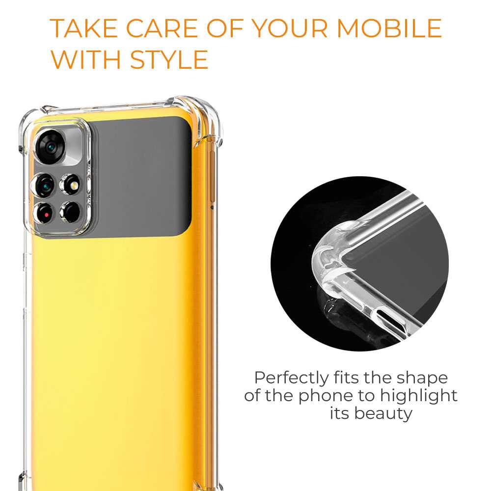Funda de TPU para Xiaomi Poco M4 Pro 5G, Carcasa Flexible con Esquinas Reforzadas Antigolpes, Protección en Cámaras, Silicona Transparente