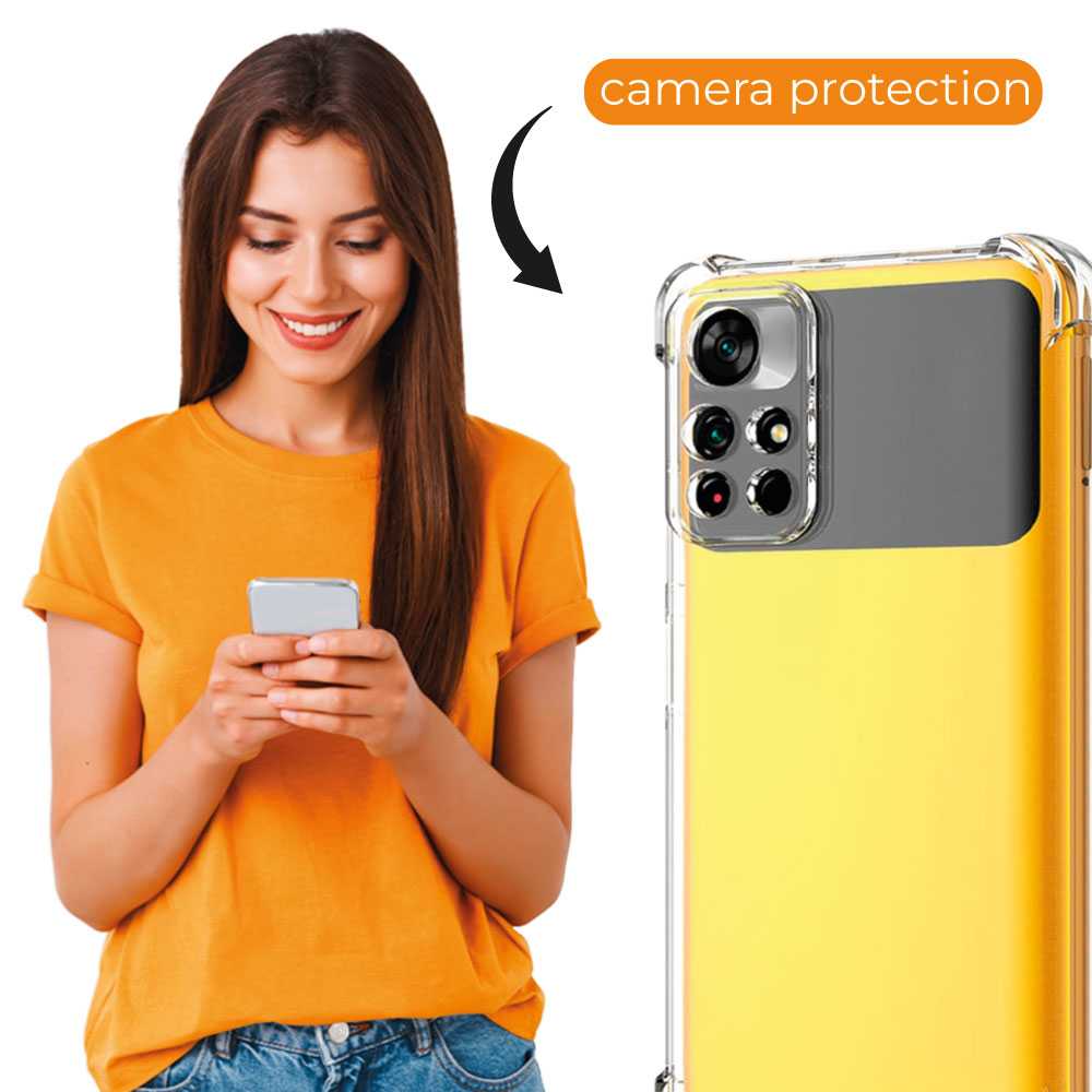 Funda de TPU para Xiaomi Poco M4 Pro 5G, Carcasa Flexible con Esquinas Reforzadas Antigolpes, Protección en Cámaras, Silicona Transparente