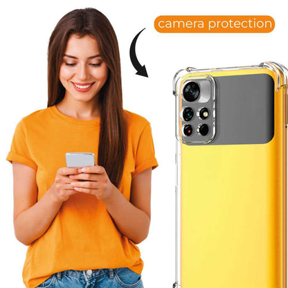 Funda de TPU para Xiaomi Poco M4 Pro 5G, Carcasa Flexible con Esquinas Reforzadas Antigolpes, Protección en Cámaras, Silicona Transparente
