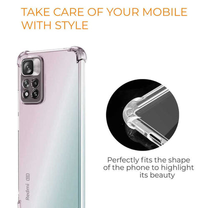 Funda de TPU para Redmi Note 11 Pro, Carcasa Flexible con Esquinas Reforzadas Antigolpes, Protección en Cámaras, Silicona Transparente