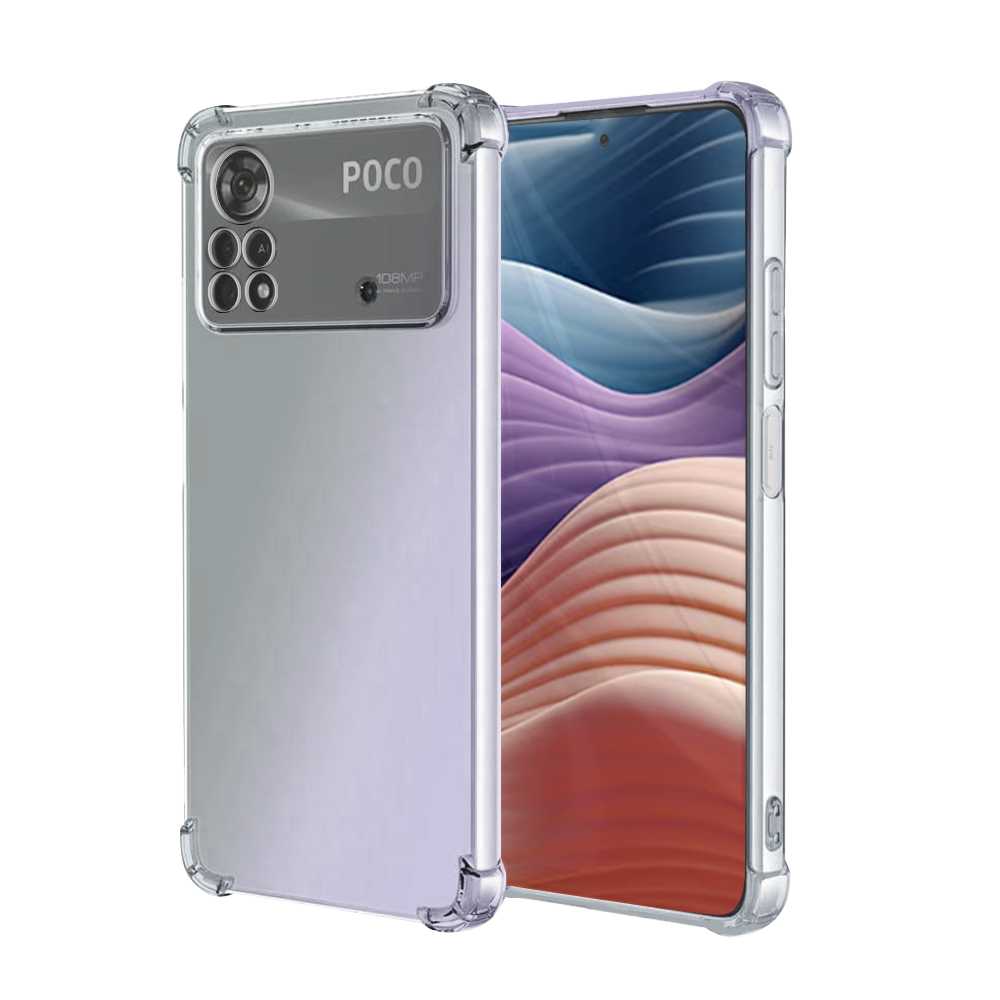 Funda de TPU para Xiaomi Poco X4 Pro 5G, Carcasa Flexible con Esquinas Reforzadas Antigolpes, Protección en Cámaras, Silicona Transparente