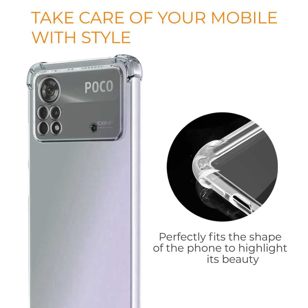 Funda de TPU para Xiaomi Poco X4 Pro 5G, Carcasa Flexible con Esquinas Reforzadas Antigolpes, Protección en Cámaras, Silicona Transparente