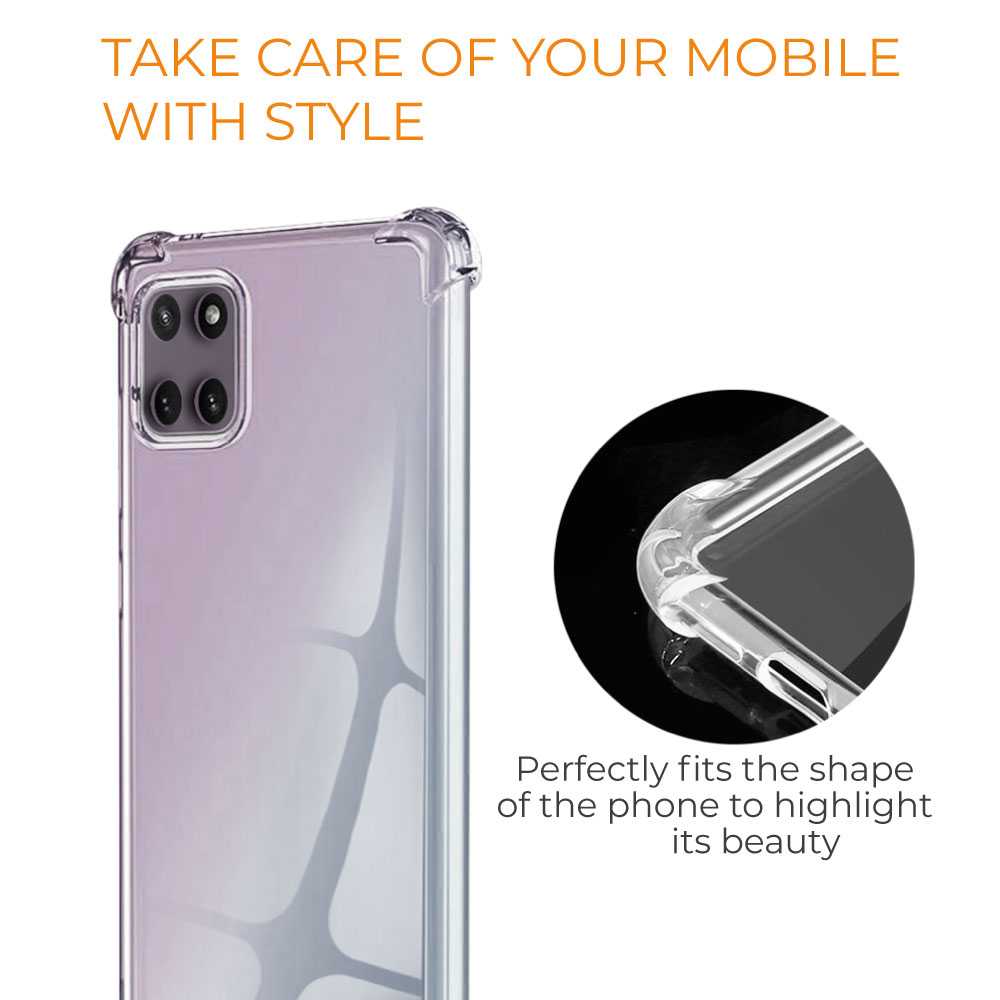 Funda de TPU para Samsung Galaxy A22 5G, Carcasa Flexible con Esquinas Reforzadas Antigolpes, Protección en Cámaras, Silicona Transparente