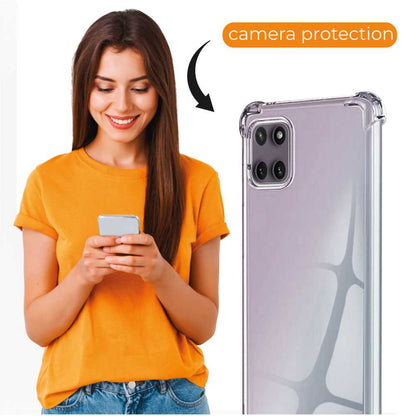 Funda de TPU para Samsung Galaxy A22 5G, Carcasa Flexible con Esquinas Reforzadas Antigolpes, Protección en Cámaras, Silicona Transparente