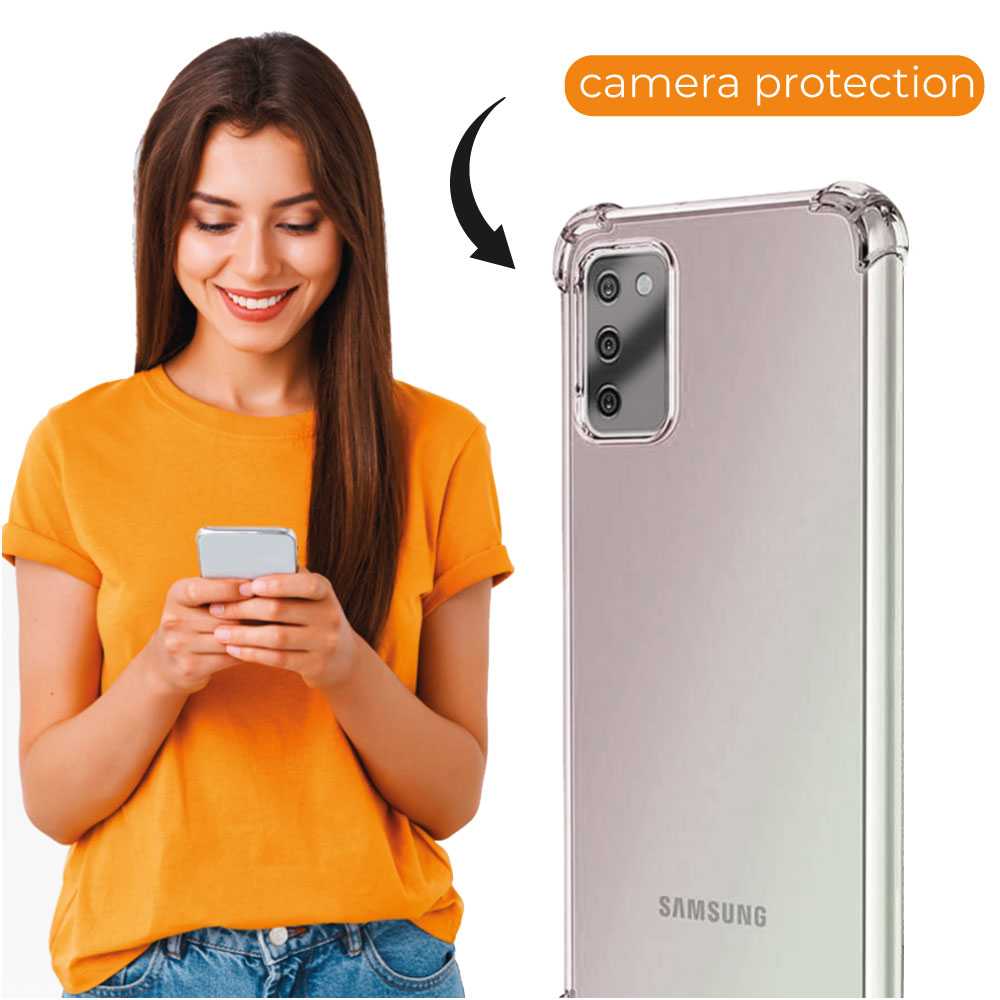 Funda de TPU para Samsung Galaxy A03S, Carcasa Flexible con Esquinas Reforzadas Antigolpes, Protección en Cámaras, Silicona Transparente