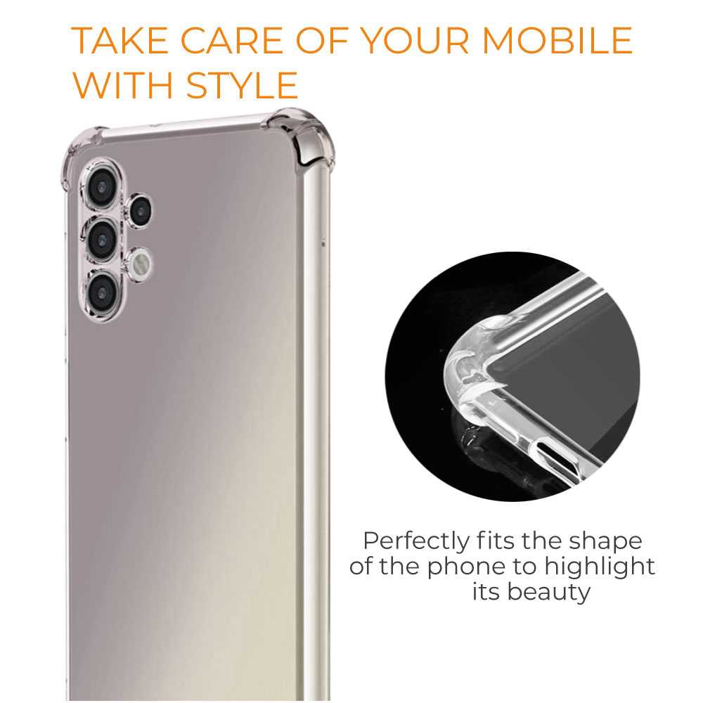 Funda de TPU para Samsung Galaxy A13 4G, Carcasa Flexible con Esquinas Reforzadas Antigolpes, Protección en Cámaras, Silicona Transparente