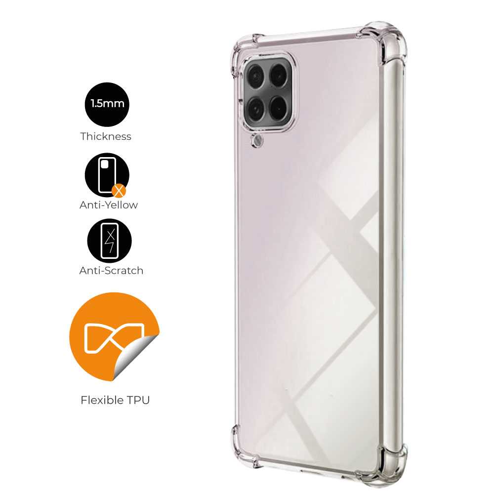 Funda de TPU para Samsung Galaxy A22 4G/M32 4G, Carcasa Flexible con Esquinas Reforzadas Antigolpes, Protección en Cámaras, Silicona Transparente