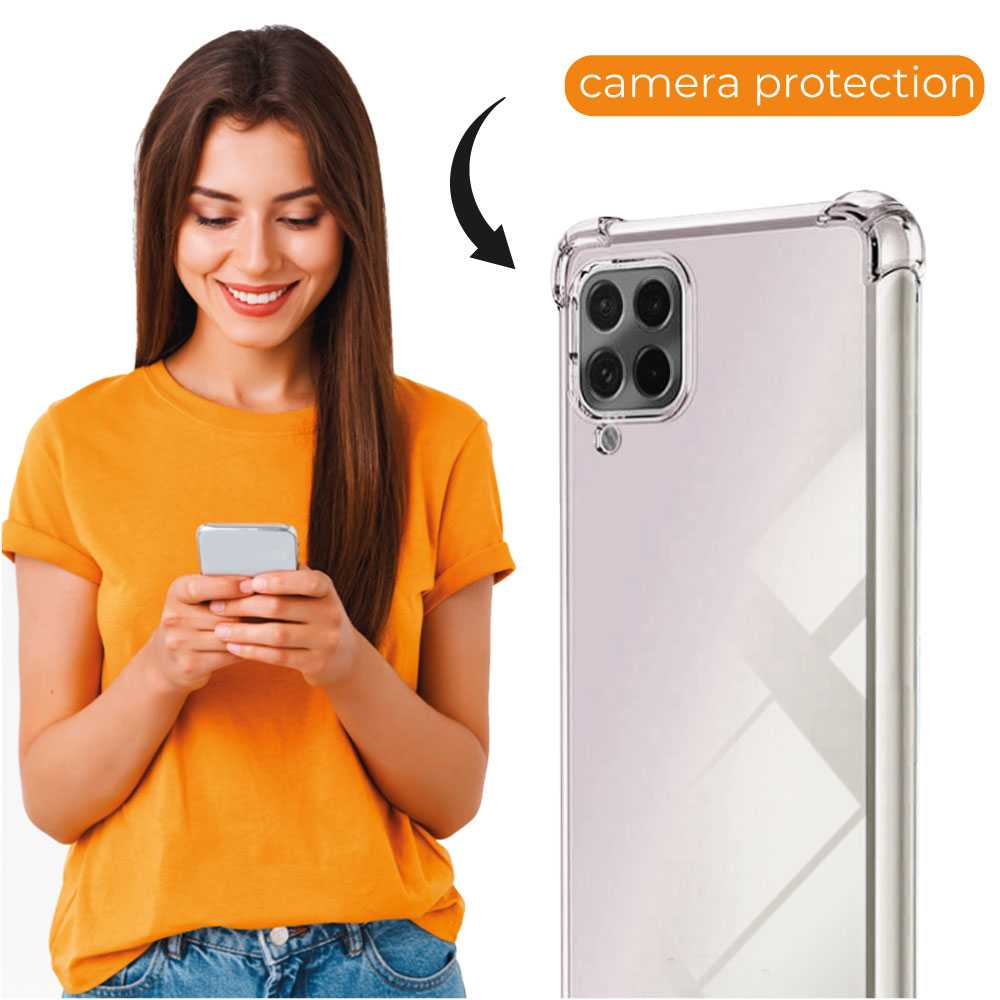 Funda de TPU para Samsung Galaxy A22 4G/M32 4G, Carcasa Flexible con Esquinas Reforzadas Antigolpes, Protección en Cámaras, Silicona Transparente